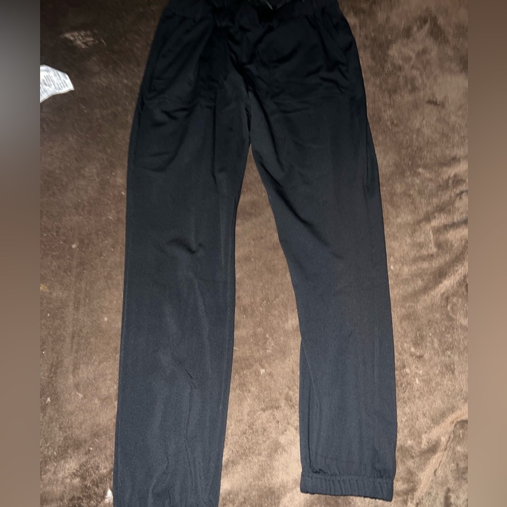 Black silk casual jogger style pants, Never worn, size small